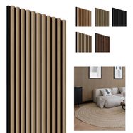 Perel Acoustic wallpanel Oak-Black, 1250 x 300mm, 11 lamella 10 x 20mm, felt 8mm (4pcs)