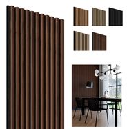 Perel Acoustic wallpanel Walnut-Black, 1250 x 300mm, 11 lamella 10 x 20mm, felt 8mm (4pcs)