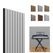Acoustic wallpanel White-Black, 1250 x 300mm, 8 lamella 10 x 27mm, felt 8mm (4pcs)