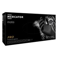 Nitrile gloves MERCATOR MOTO black size L, 100 pcs, MERCATOR