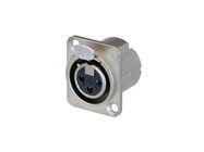 NEUTRIK - XLR MOUNTING CONNECTOR, 3-PIN FEMALE, SILVER PLATED, NICKEL, D-SIZE