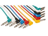 PATCH CABLE SET - JACK 6.35 mm MALE 90° to JACK 6.35 mm MALE 90° - MONO - 1 m - 6 pcs