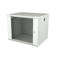 19'' Wall-Mounted Server Cabinet 3U 540x400x180mm (white, glass doors)