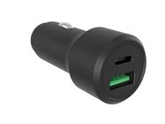 USB car charger - aluminum housing - 2 outputs - USB-A & USB-C - 38W