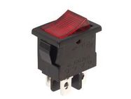 POWER ROCKER SWITCH 5A-250V DPST ON-OFF - WITH RED NEON LIGHT