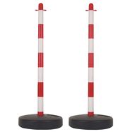 RED/WHITE PLASTIC POST FOR SECURITY CHAIN - 2 pcs