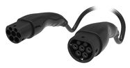 AC type 2-type 2, triple phase,16A 440V,5m  black straight cable with protective caps, C line, housing color black, IP54