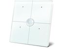 glass control module with 4 touch keys and built-in motion and twilight sensor, white