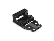 MOUNTING CARRIER - FOR 5-CONDUCTOR TERMINAL BLOCKS - 221 SERIES - 4 mm▓ - WITH SNAP-IN MOUNTING FOOT FOR HORIZONTAL MOUNTING - BLACK
