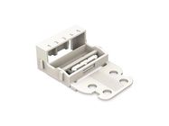 MOUNTING CARRIER - FOR 5-CONDUCTOR TERMINAL BLOCKS - 221 SERIES - 4 mm▓ - WITH SNAP-IN MOUNTING FOOT FOR VERTICAL MOUNTING - WHITE