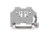 Screwless end stop 6 mm wide for DIN-rail 35 x 15 and 35 x 7.5, gray