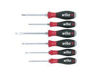 Wiha Screwdriver set SoftFinish« Slotted, Phillips hexagonal blade and solid steel cap, 6-pcs. (21250)