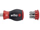 Wiha Screwdriver with bit magazine magnetic Slotted, Phillips with 6 bits, Stubby, 1/4" (33736)