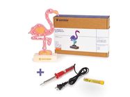 XL flamingo soldering kit, promo set with free soldering iron and soldering tin, educational and creative DIY electronics project - US version