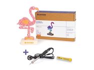 XL flamingo soldering kit, promo set with free soldering iron and soldering tin, educational and creative DIY electronics project