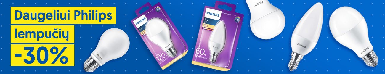 akcija philips led lemputėms -30%