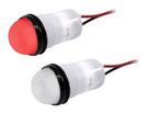 .688" DIA (17.5MM) RED LED PANEL MOUNT INDICATOR WITH SEMI DOME FLEX VOLTAGE WIRE LEADS 02AH9198