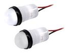 .688" DIA (17.5MM) WHITE LED PANEL MOUNT INDICATOR WITH SEMI DOME FLEX VOLTAGE WIRE LEADS 02AH9200