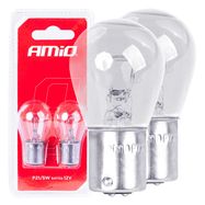 Halogen bulbs P21/5W BAY15D 12V 2pcs blister, AMiO