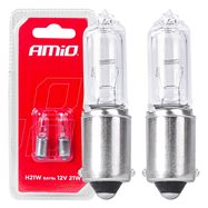 Halogen bulbs H21W 12V 21W BAY9S white 2pcs blister, AMiO
