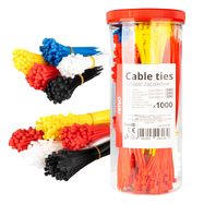 Multicoloured plastic cable ties set of 1000 pcs. AMIO-04318, AMiO
