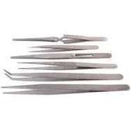 Six Piece Stainless Steel Tweezer Set
