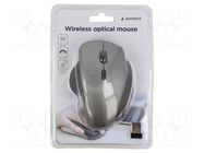Mouse; black,grey; USB A; wireless,optical; DPI change button GEMBIRD
