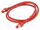 Patch cord; S/FTP; 6; stranded; Cu; LSZH; red; 1m; 27AWG HELUKABEL