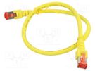 Patch cord; S/FTP; 6; stranded; Cu; LSZH; yellow; 0.5m; 27AWG HELUKABEL