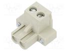 Pluggable terminal block; 5.08mm; ways: 2; straight; plug; female WIELAND