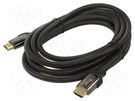 Cable; HDMI 2.1; HDMI plug,both sides; textile; 3m; black AKYGA