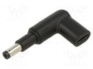 Adapter; USB C socket,DC 4,8/1,7 plug; black; 100W; 5A AKYGA