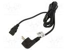 Cable; 3x1mm2; CEE 7/7 (E/F) plug angled,IEC C13 female; PVC; 3m AKYGA