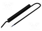 Wire: coiled; 2x0.5mm2; unshielded; PUR; black; 300V; 0.2m; 0.8m SIMECH