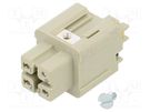 Connector: HDC; contact insert; female; Han® A; PIN: 4; 3+PE; 10A HARTING