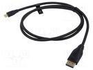 Adapter; DisplayPort plug,USB C plug; gold-plated; 1m; black; PVC VENTION