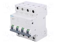 Circuit breaker; 400VAC; Inom: 20A; Poles: 3+N; Charact: B; 6kA; IP20 SIEMENS