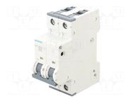 Circuit breaker; 230/400VAC; Inom: 63A; Poles: 2; Charact: C; 10kA SIEMENS
