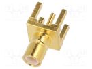 Socket; SMB; male; straight; 50Ω; THT; for cable; PTFE; gold-plated AMPHENOL RF