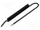 Wire: coiled; 7x0.5mm2; unshielded; PUR; black; 300V; 0.3m; 1.2m SIMECH
