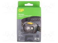 Torch: LED headtorch; IPX5; 34lm,55lm,200lm,375lm; DISCOVERY GP