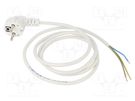 Cable; 3x0.75mm2; CEE 7/7 (E/F) plug angled,wires; PVC; 1.5m JONEX