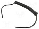Wire: coiled; 5x0.22mm2; unshielded; PUR; black; 300V; 0.2m; 0.8m SIMECH