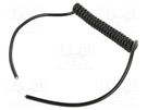 Wire: coiled; 3x0.35mm2; unshielded; PUR; black; 300V; 0.1m; 0.4m SIMECH