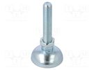Foot; with lever; M12; Plunger mat: steel; Plating: zinc; 85mm FATH