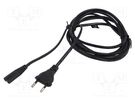 Cable; 2x0.75mm2; CEE 7/16 (C) plug,IEC C7 female; PVC; 3m; black SAVIO