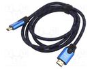 Cable; HDMI 2.1; HDMI plug,both sides; textile; 3m; black SAVIO