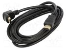 Cable; HDMI 2.0; HDMI plug,HDMI plug 90°; Len: 3m; black; 30AWG SAVIO