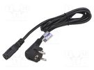 Cable; 3x1mm2; CEE 7/7 (E/F) plug,IEC C15 female; PVC; 1.8m; 10A AKYGA