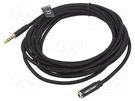 Cable; Jack 3.5mm 4pin socket,Jack 3,5mm 4pin plug; 3m; black VENTION